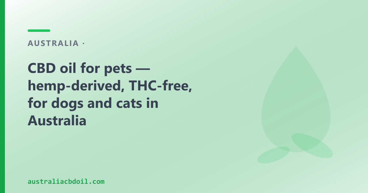 CBD oil for pets: what it is and where to buy it in Australia