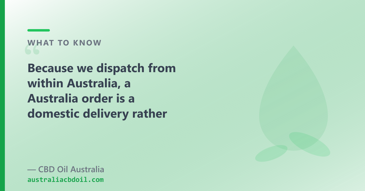 CBDistillery ships US only; Australian imports are prohibited under ABF rules